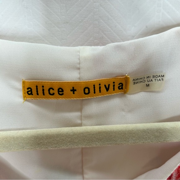 Alice and Olivia mini dress cream and red floral - Picture 3 of 7